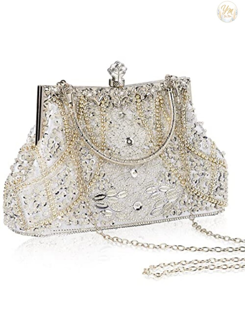 Beaded Sequin Rhinestone Clutch Evening Bag for Wedding Party